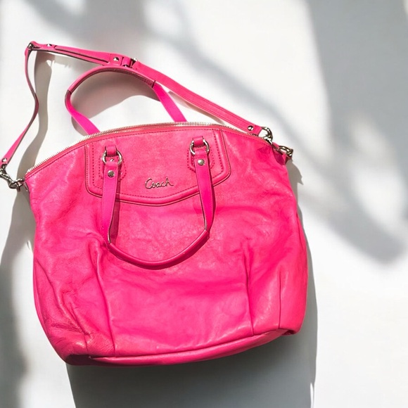 Coach Handbags - Coach Pink Leather Tote Shoulder Bag